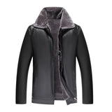 Faux Leather Jacket With Fleece Lining