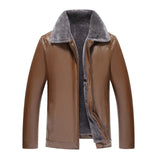 Faux Leather Jacket With Fleece Lining