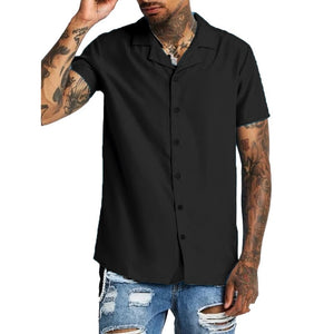 Plain Casual Shirt Short Sleeves