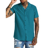 Plain Casual Shirt Short Sleeves