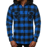 Flannel Hooded Shirt Long Sleeves