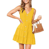 V-Neck Chiffon Mini Dress