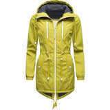 Hooded Turn-down Collar Jacket With Drawstrings