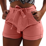 High Waist Denim Skinny Shorts